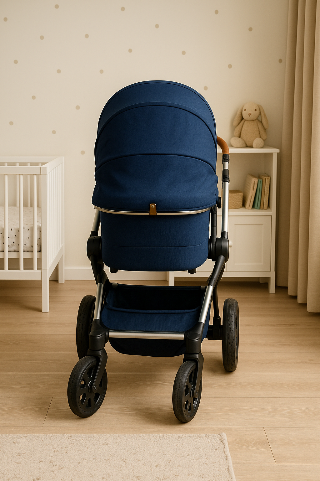 Parrot Blue Achterkant Kinderwagen