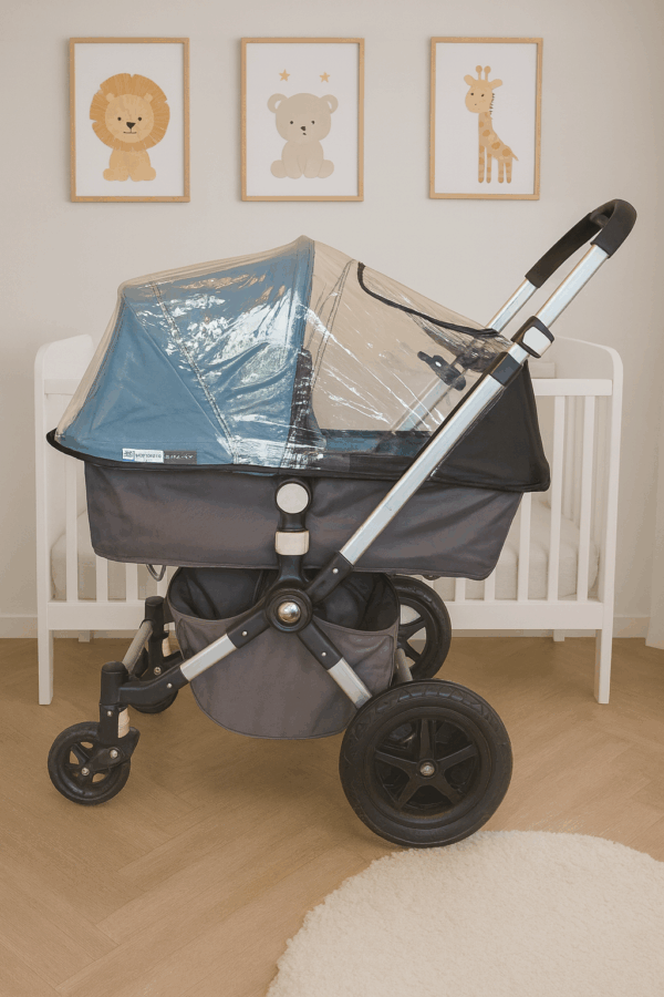 Kinderwagen Bugaboo met Regenhoes
